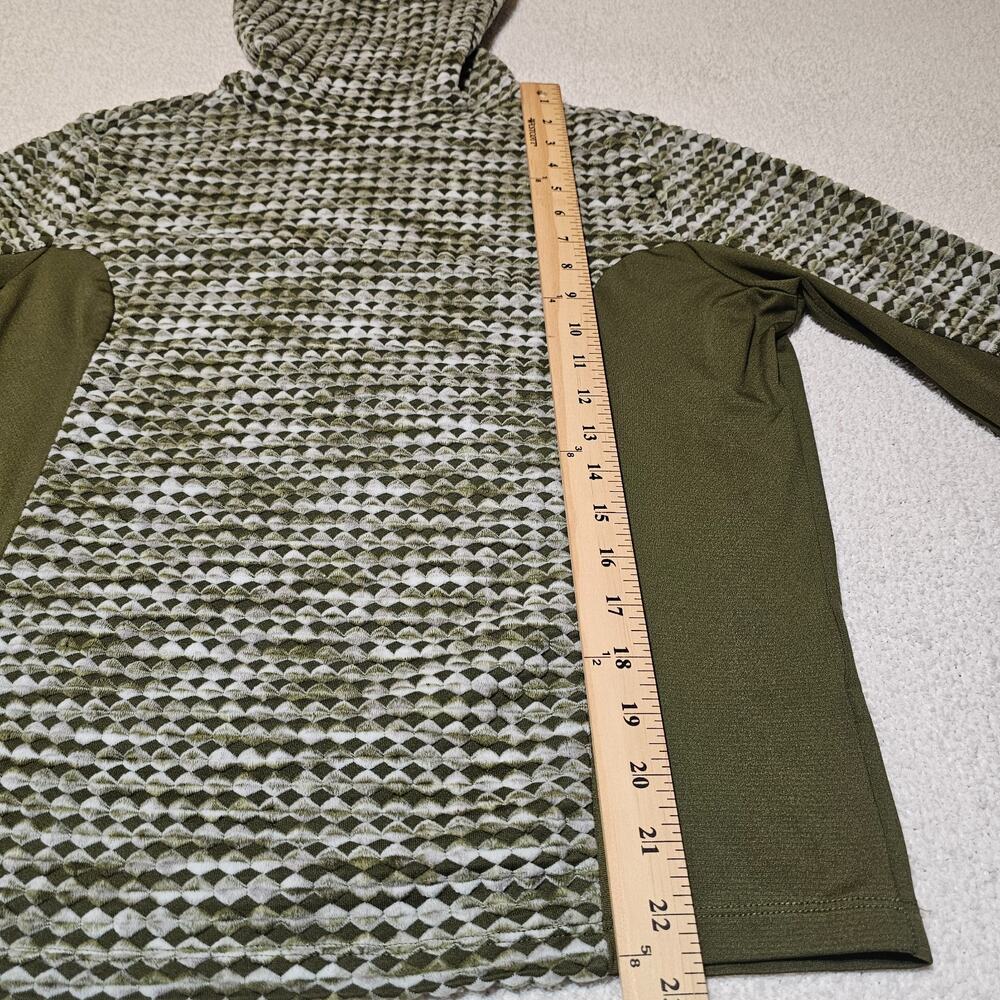 Nike Pro Hyperwarm Women's XL Olive Green Mock Neck Brushed Training Pullover - Picture 9 of 12